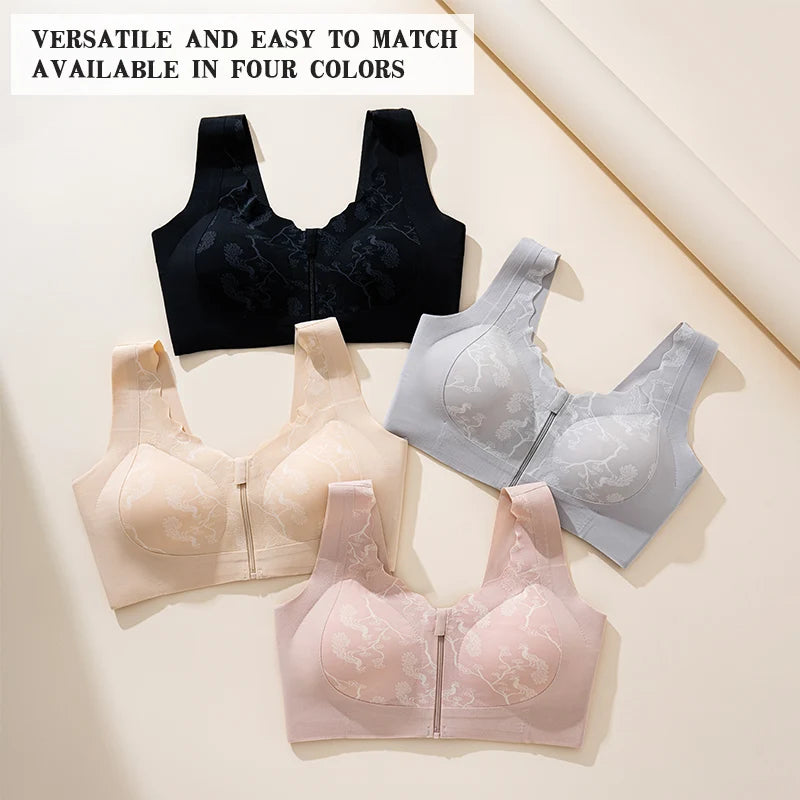 866 Post-Mastectomy Bra Front Zipper Wireless Comfortable Bra for Breast Cancer Surgery Recovery  Daily Wear New Style