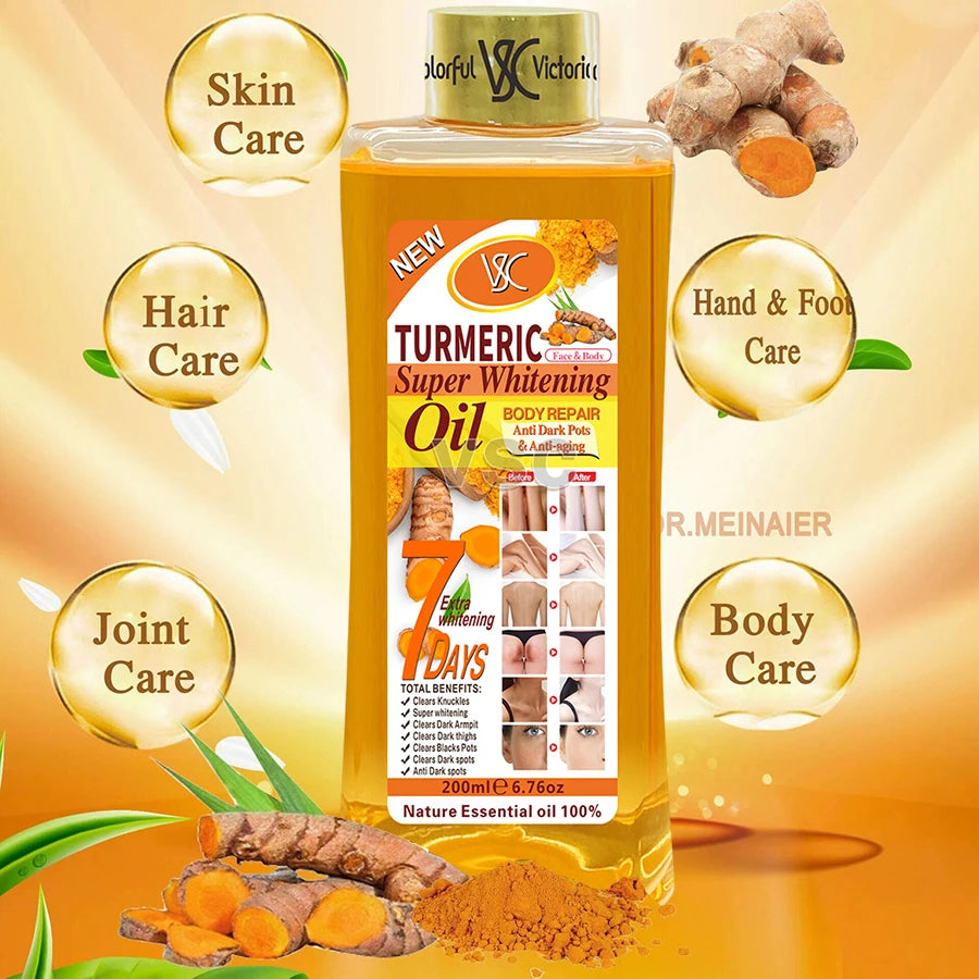 Turmeric Essential Oil Body Massage Oil Moisturizing Aromatherapy Facial Body Care Smoothing Body Care Massage Oil 200ml