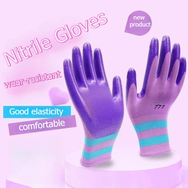 Comfortable To Wear Soft Textures Resilient Good Anti Slip Performance Nitrile Wear-resistant Series Gloves Safety Protection