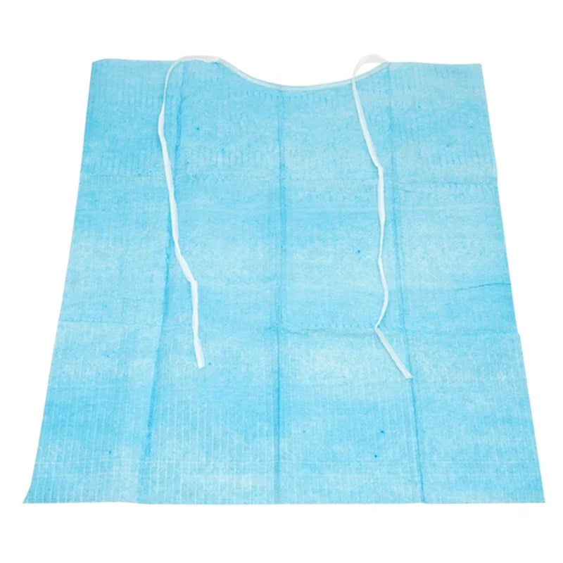 10pcs Disposable Dental Bibs with Rope Waterproof Patient Apron Scarf Napkins Cleaning Pad Dentistry Accessories