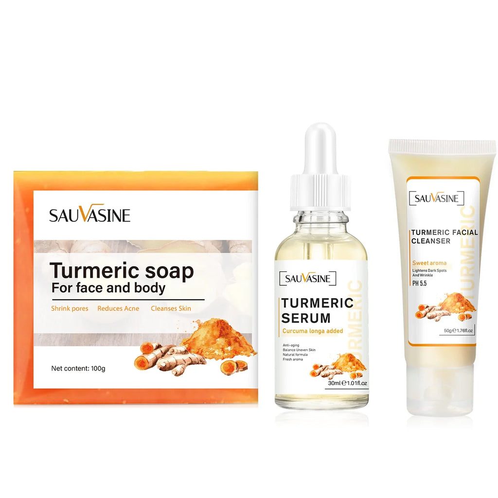Professional Turmeric Cleanser Whitening Cream Brightening Facial Deep Cleaning Wash Foam Reduce Pockmark Acne Wrinkle Dark Spot