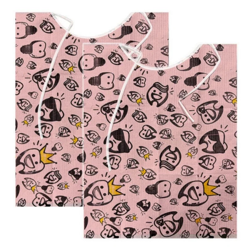 10pcs Disposable Dental Bibs with Rope Waterproof Patient Apron Scarf Napkins Cleaning Pad Dentistry Accessories