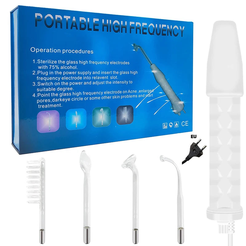 5in1 high frequency face wand improve skin elasticity portable handheld high skin therapy wand machine neon argon