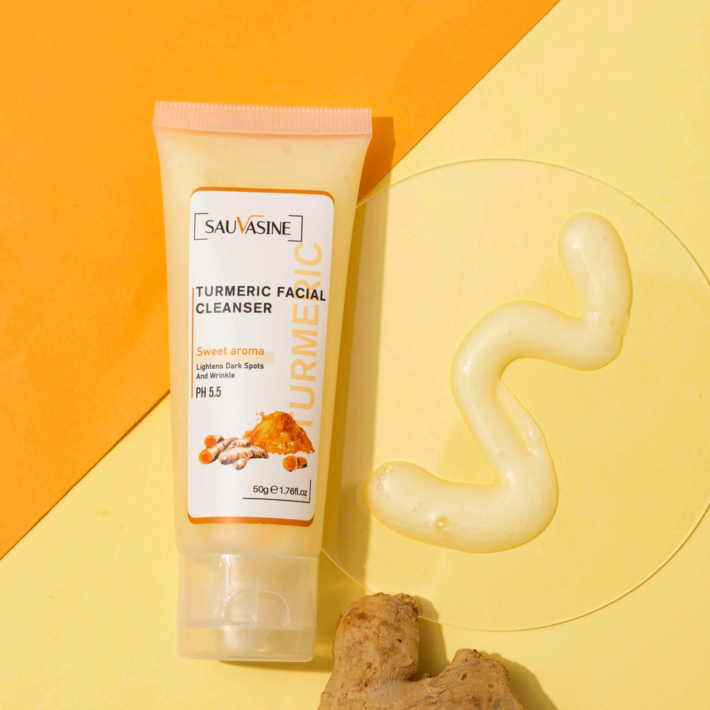 Professional Turmeric Cleanser Whitening Cream Brightening Facial Deep Cleaning Wash Foam Reduce Pockmark Acne Wrinkle Dark Spot