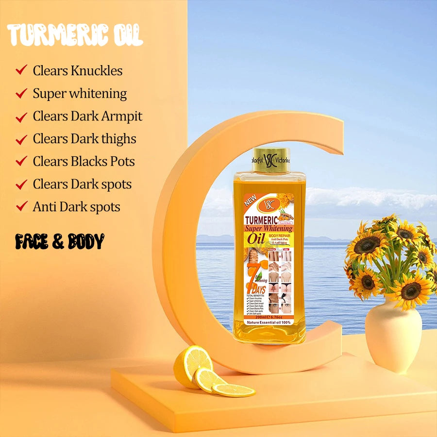 Turmeric Essential Oil Body Massage Oil Moisturizing Aromatherapy Facial Body Care Smoothing Body Care Massage Oil 200ml
