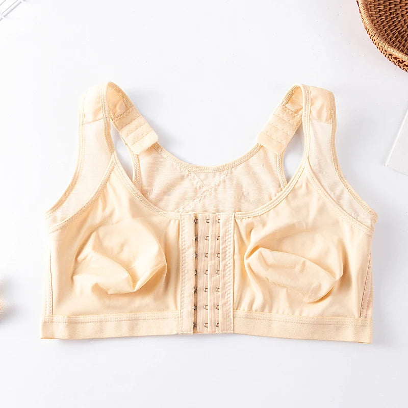 Women Post Surgical Surgery Front Open Full Support Recovery Bra Non-padded Wire Free Post Breast Augmentation Operative Bra