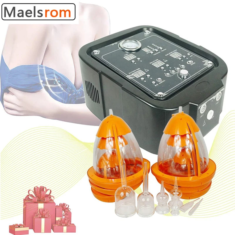 Vacuum Therapy Machine for Breast Enhancement and Butt Lift - 6 Cup Body Massager for Skin Tightening and Cellulite Reduction