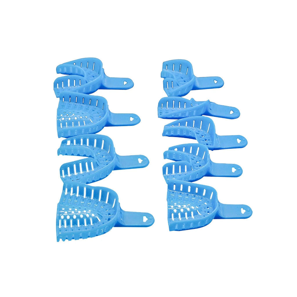 9Pcs/Set Disposable Plastic Dental Impression Trays Denspay Dental Dental Impression Plastic Tray Dentist Laboratory Tool