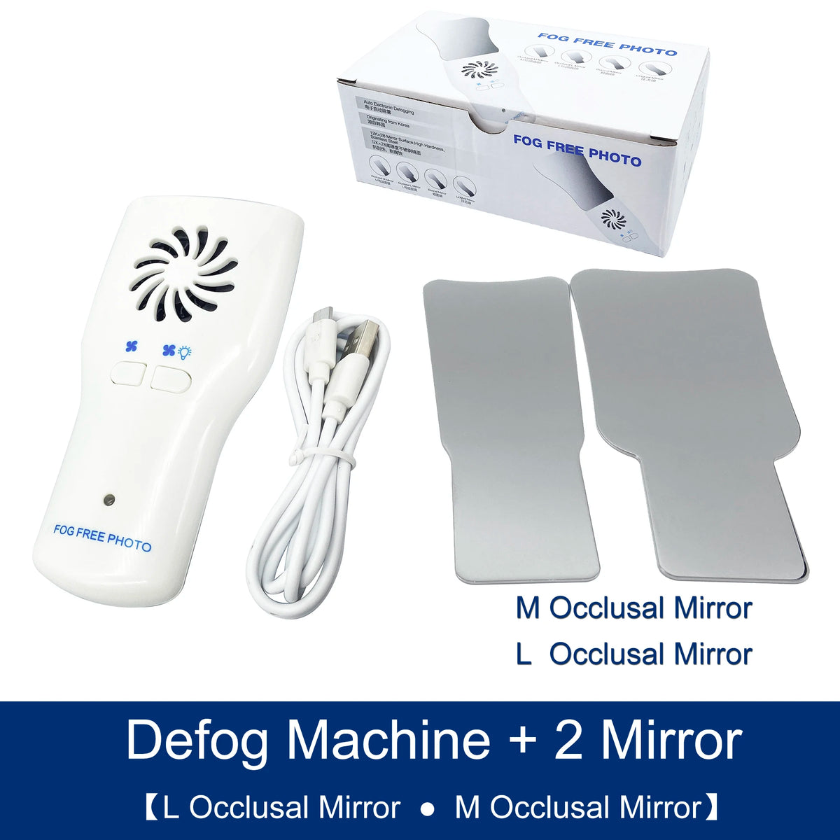 Dental Automatic Anti-fog Mirror for Oral Photography Reflector Defog Mirror Orthodontic Buccal Occlusal Lingual Dental Supplies