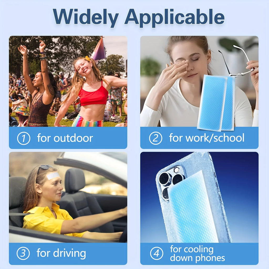2Pcs/Pack Cooling Gel Pads Physical Cooling Patches Summer Heatstroke Relief Stickers Baby Adults Fever Phone Cooling Sticker