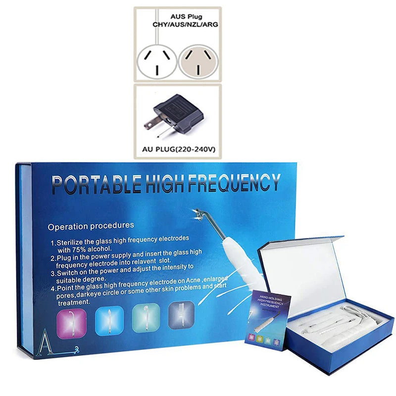 Portable Handheld High Frequency Skin Therapy Wand Electrode Glass Tube Skin Wrinkle Reducing Alta Frecuencia Wands