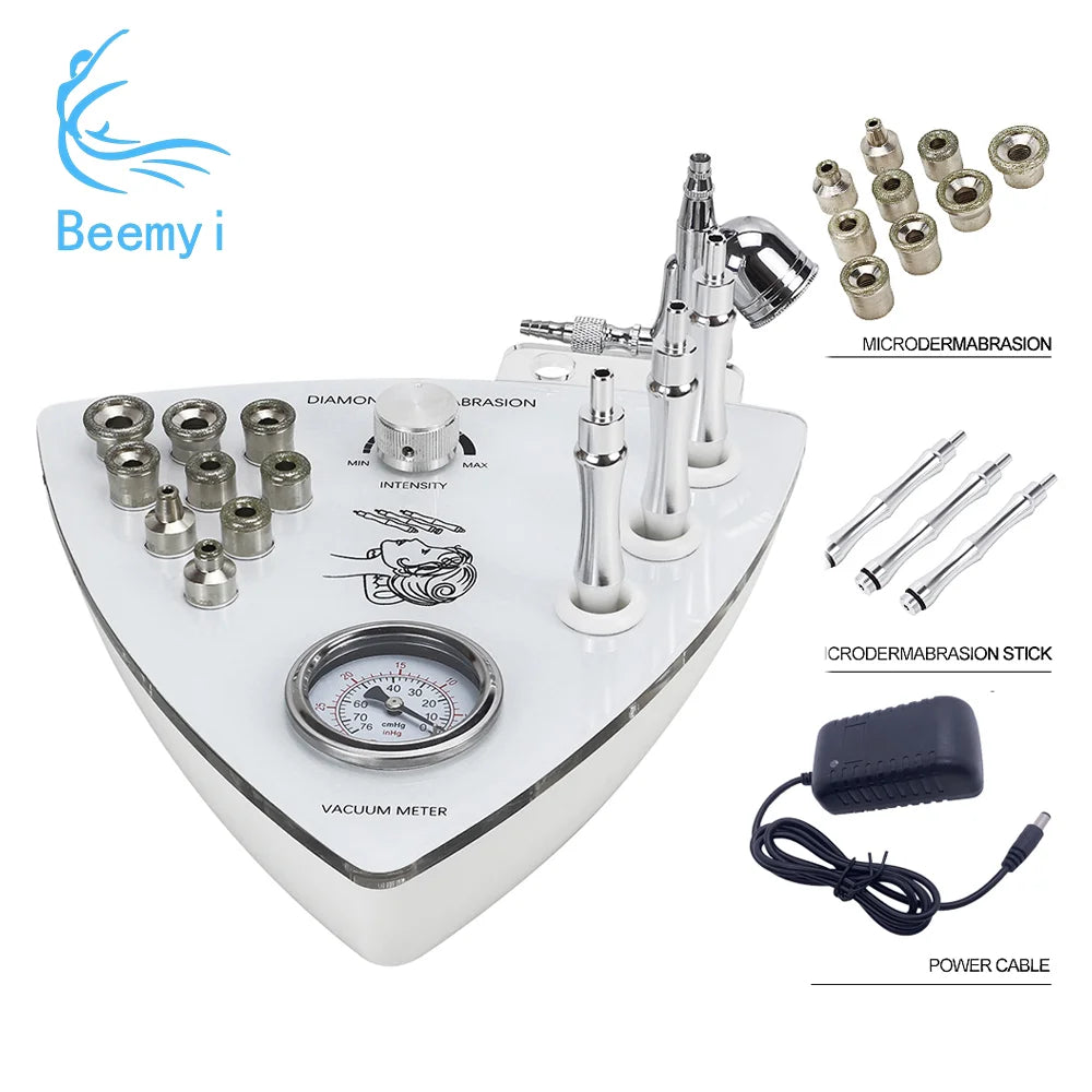 Diamond Microdermabrasion Machine 3 in 1 Vacuum 65-68cmHg Exfoliation Peeling Hydration Facial Device