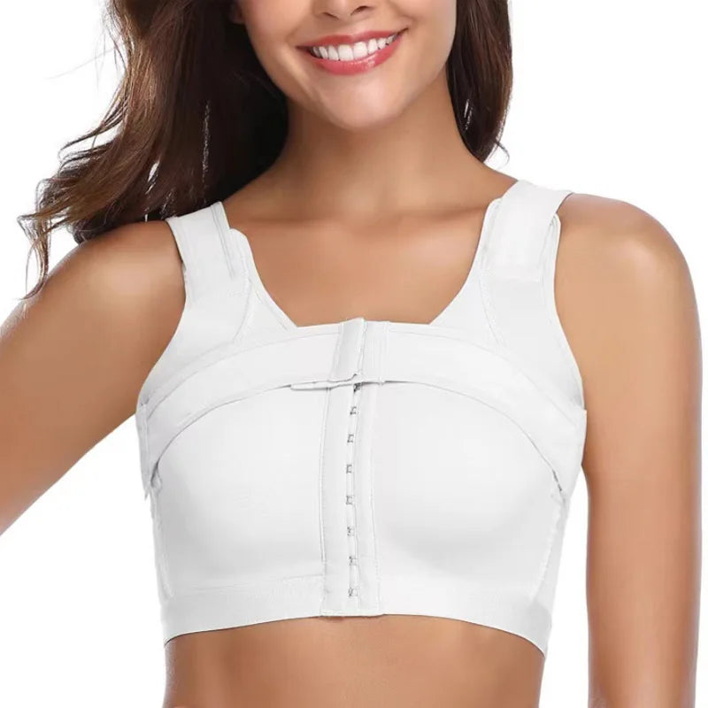 Guudia Front Hook Post Surgery Bra Front Closure Surgical Recovery Everyday Bra Wireless Mastectomy Bra with Adjustable Straps
