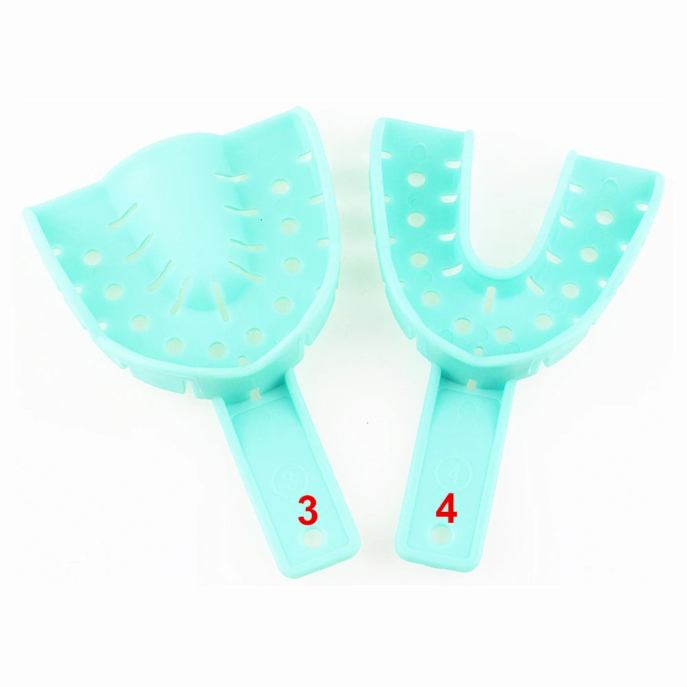 10Pcs/Set Disposable Plastic Dental Impression Trays Adult And Children Central Materials Teeth Holder Oral Care Dentistry