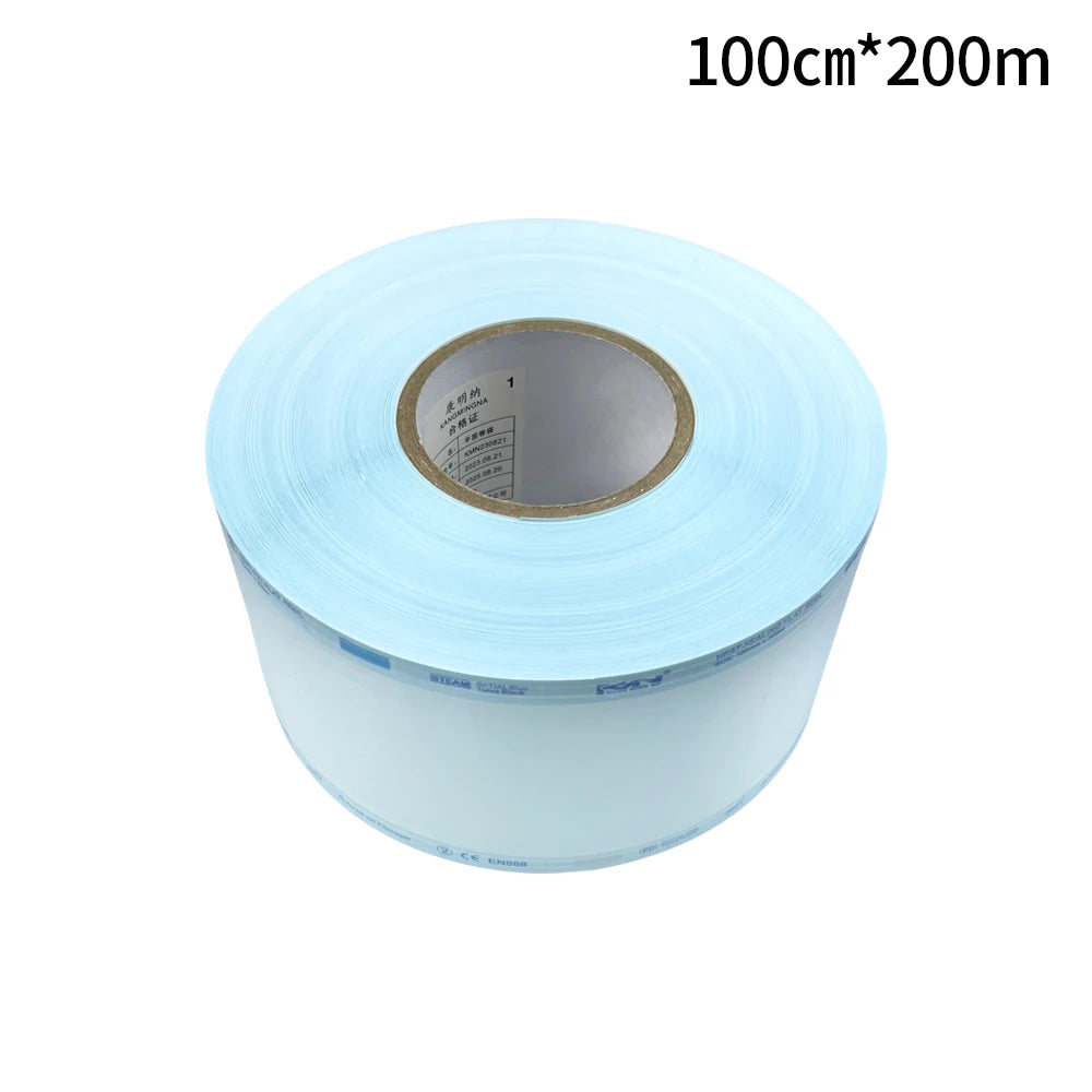100mm x 200m Disposable Sterilization Pouches Self-Sealing Autoclave Sterilizer Bags Medical Grade Paper Dental Consumables New