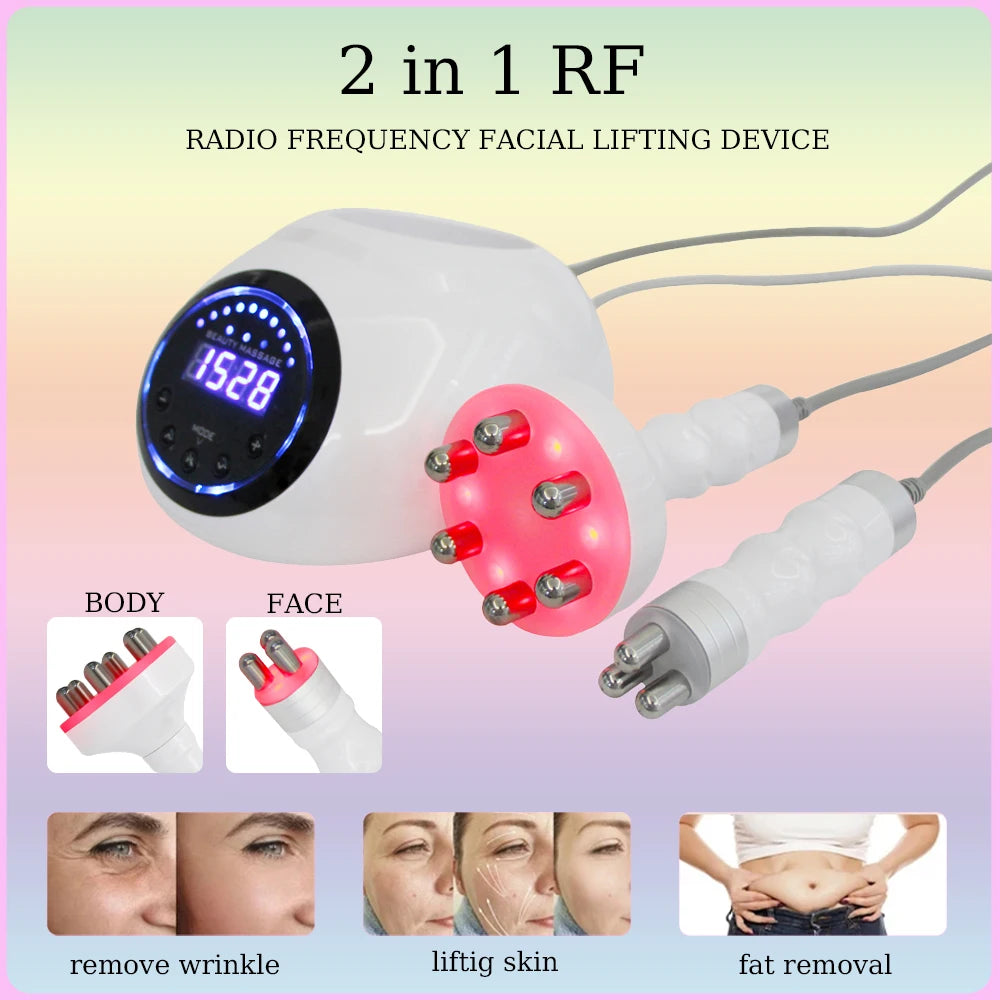 New 2 In 1 Radio Frequency Machine Face Lifting Body Slimming RF Lift Skin Care Rejuvenation Anti Wrinkle Beauty Facial Machine