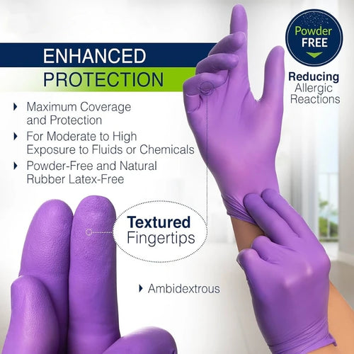 20/100PCS Purple Nitrile Gloves Disposable 5Mil Thick Industrial Safety Work Gloves Kitchen Cleaning Tattoo Mechanic Auto Gloves