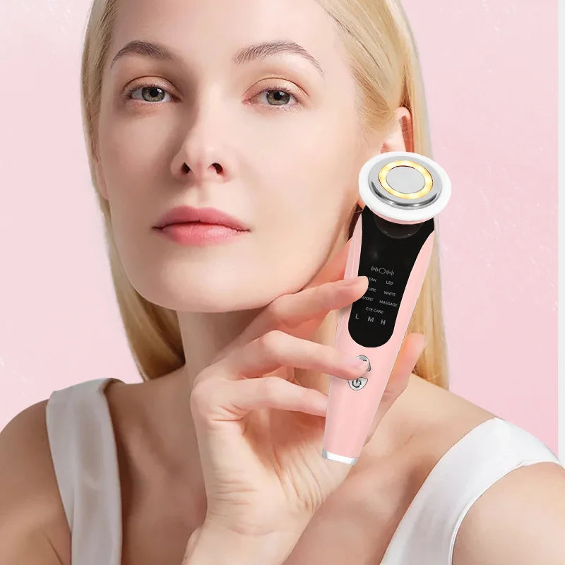Handheld facial lifting and massage beauty device, electric V-face beauty device, facial, neck and eye beauty instrument, light-