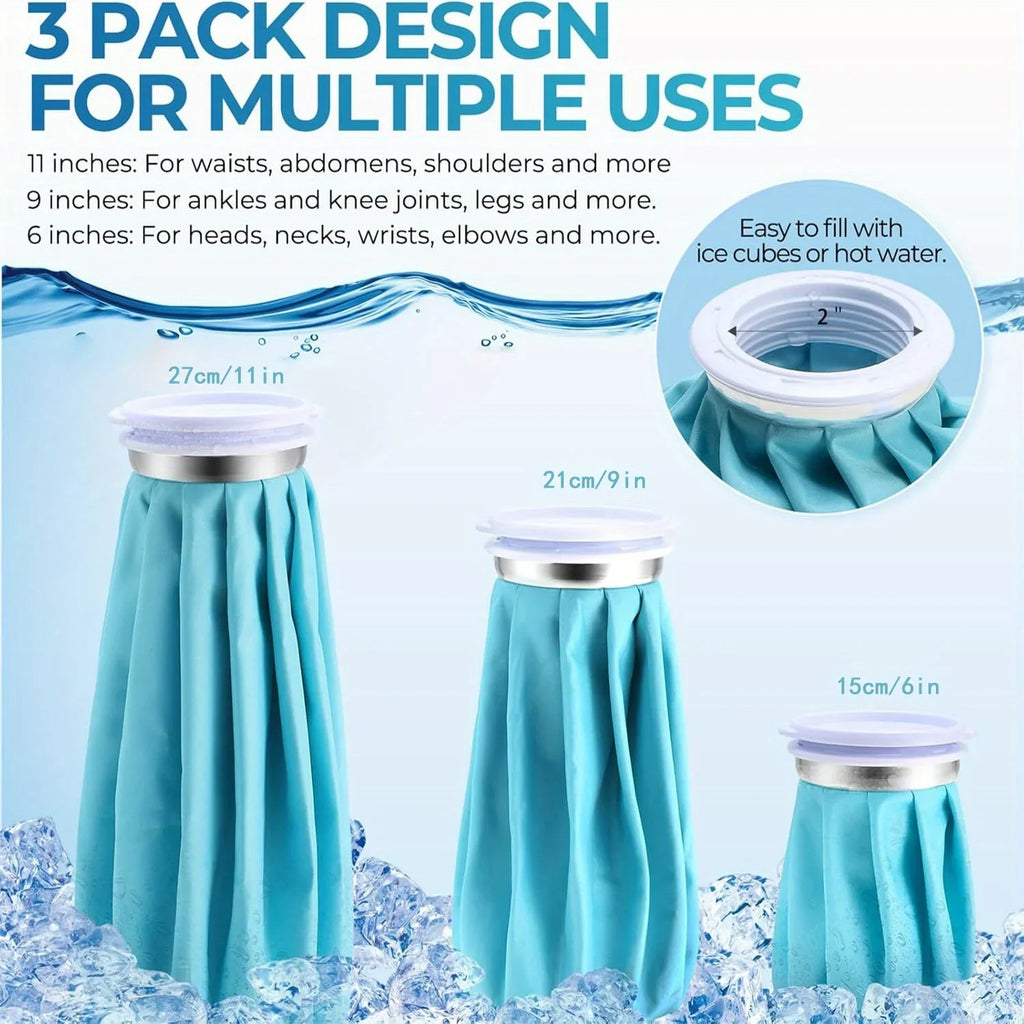 Ice Bag[6", 9" &11" ] Hot and Cold Reusable Ice Bag, Elastic Breathable Support Wrap，(for Hot Therapy is 50-60℃)