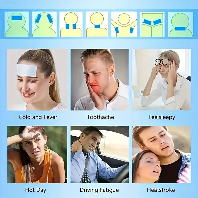 2Pcs/Pack Cooling Gel Pads Physical Cooling Patches Summer Heatstroke Relief Stickers Baby Adults Fever Phone Cooling Sticker