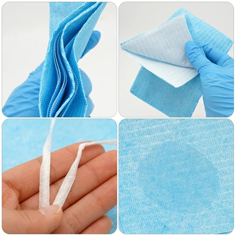 10pcs Disposable Dental Bibs with Rope Waterproof Patient Apron Scarf Napkins Cleaning Pad Dentistry Accessories