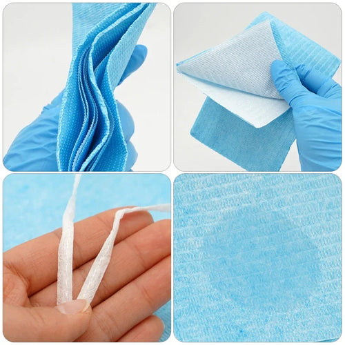 10pcs Disposable Dental Bibs with Rope Waterproof Patient Apron Scarf Napkins Cleaning Pad Dentistry Accessories