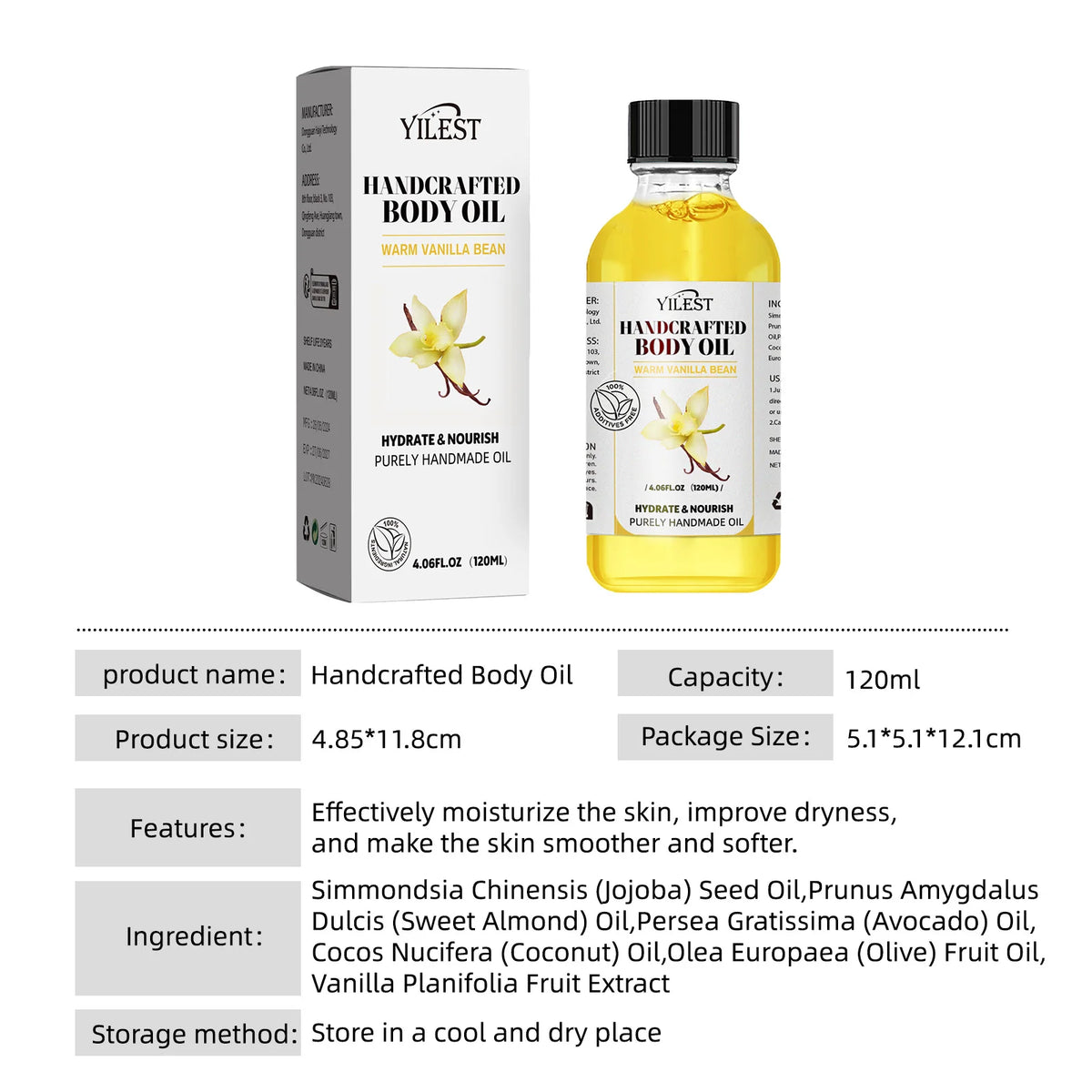 120ml Body Massage Oil Moisturizing Relieve Relaxing Body Stress Strengthen Nourishing Muscle Improve SPA Plant Essential Oils