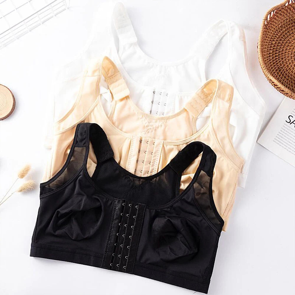 Everyday Sports Bra For Women Post-operative Compression Bra Front Closure Bra Without Underwire Unlined Full Coverage Bra