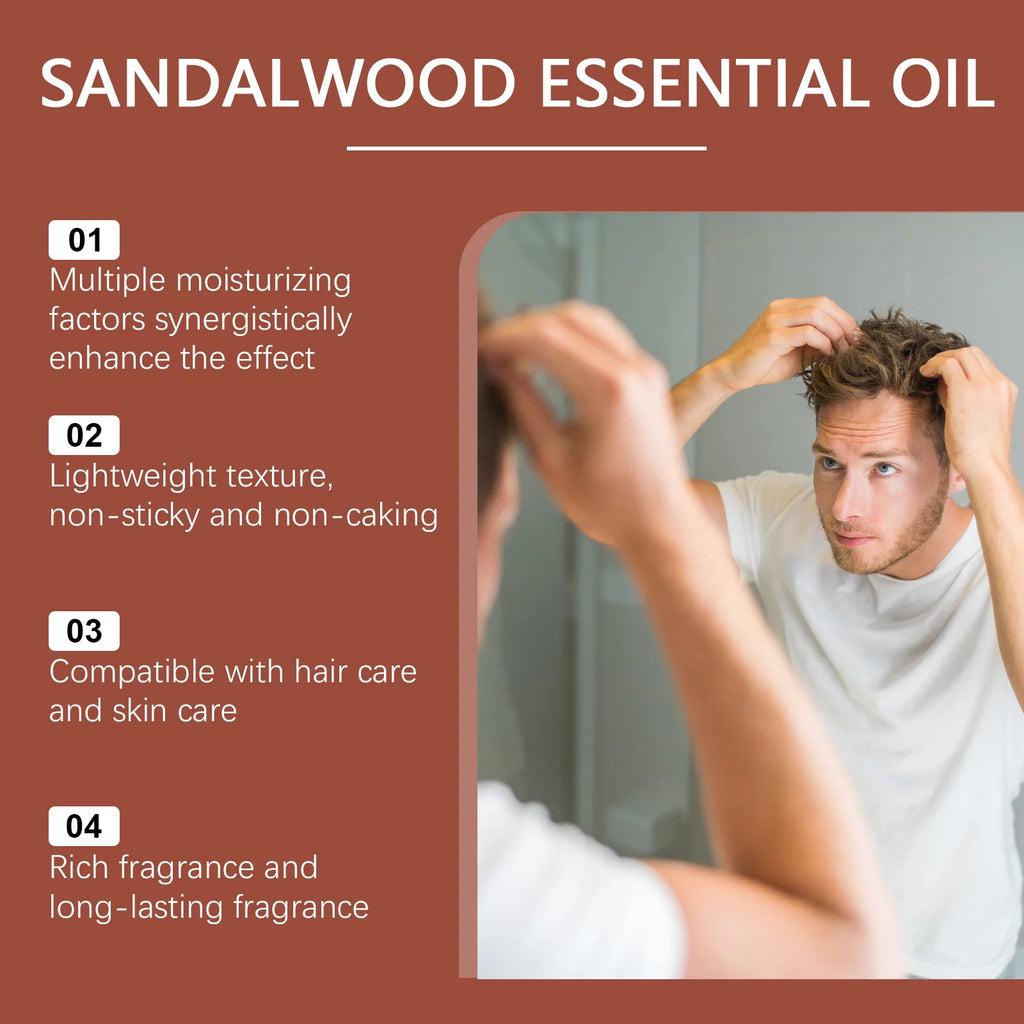 Sandalwood Massage Essential Oil Moisturizing Soothing Nourishing Repair Damaged Hair Smooth Woody Fragrance Body Essential Oil