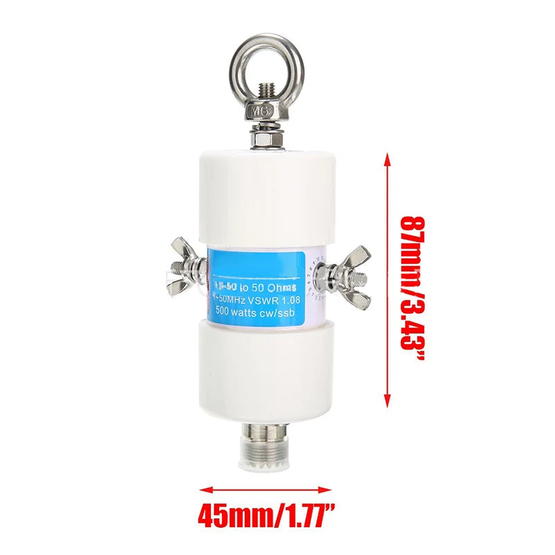 160m-6m Frequency 1.8-50MHz 500W High-Power HF Shortwave Balun Converter