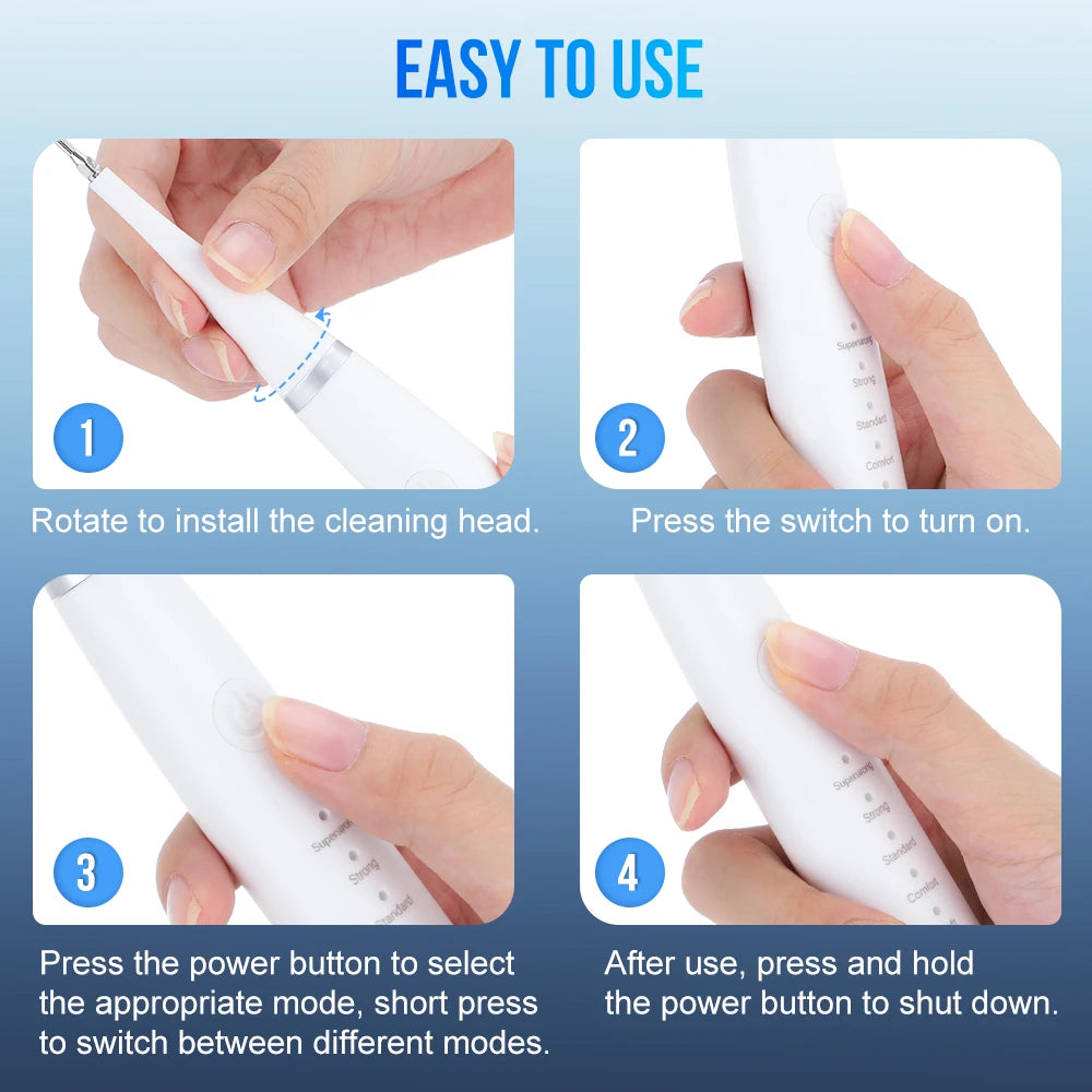 Electric Toothbrush Sonic Dental Teeth Whitening Kit Tooth Whitener Tea Coffee Stains Remover Tools Cleaner Stain Oral Care