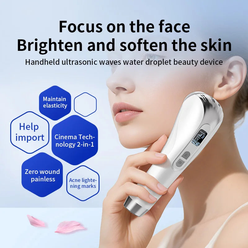 3-10Mhz Ultrasonic Facial Radio Frequency Vibration Machine Skin Tightening Lifting Wrinkle Removal Massager Beauty Face Care