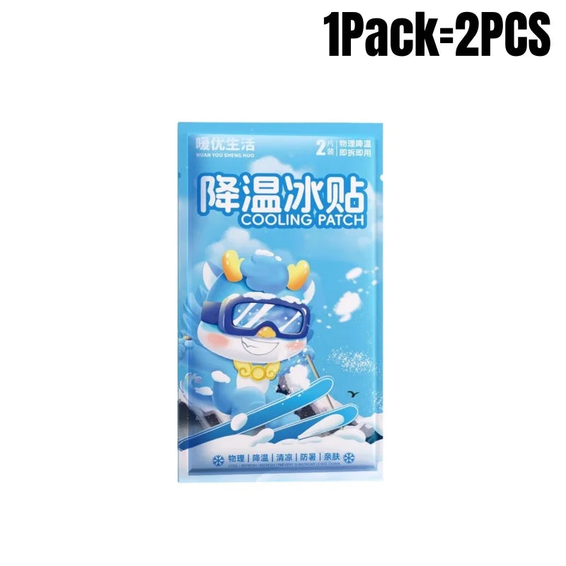 2Pcs/Pack Cooling Gel Pads Physical Cooling Patches Summer Heatstroke Relief Stickers Baby Adults Fever Phone Cooling Sticker