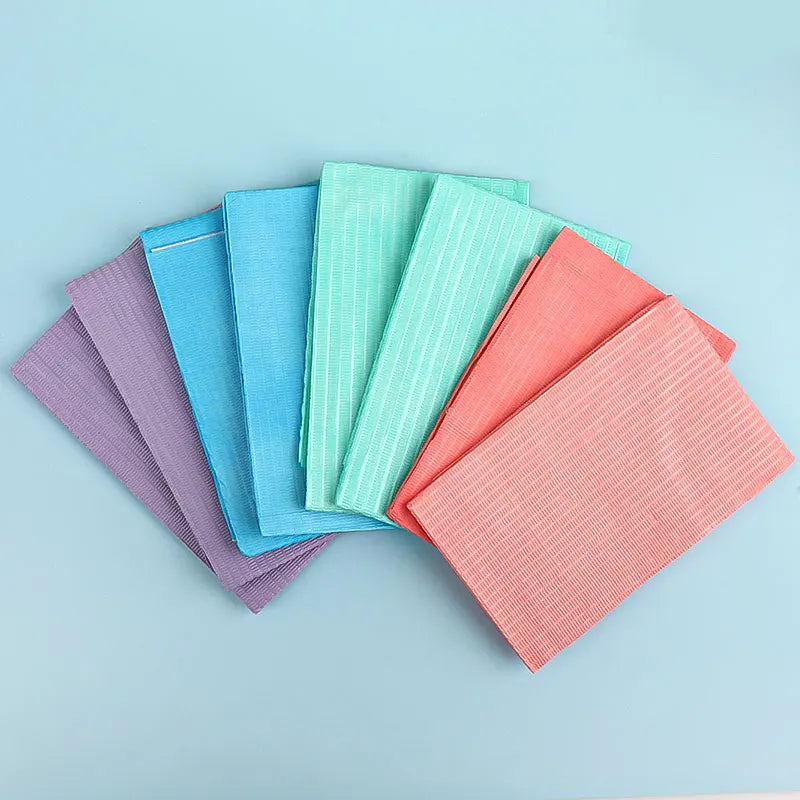 30 Pcs Disposable Dental Bibs with Ties Waterproof Sheets scarf Tattoo Cleaning Wipes Dental Clinic Tattoo Scarf Makeup Tool
