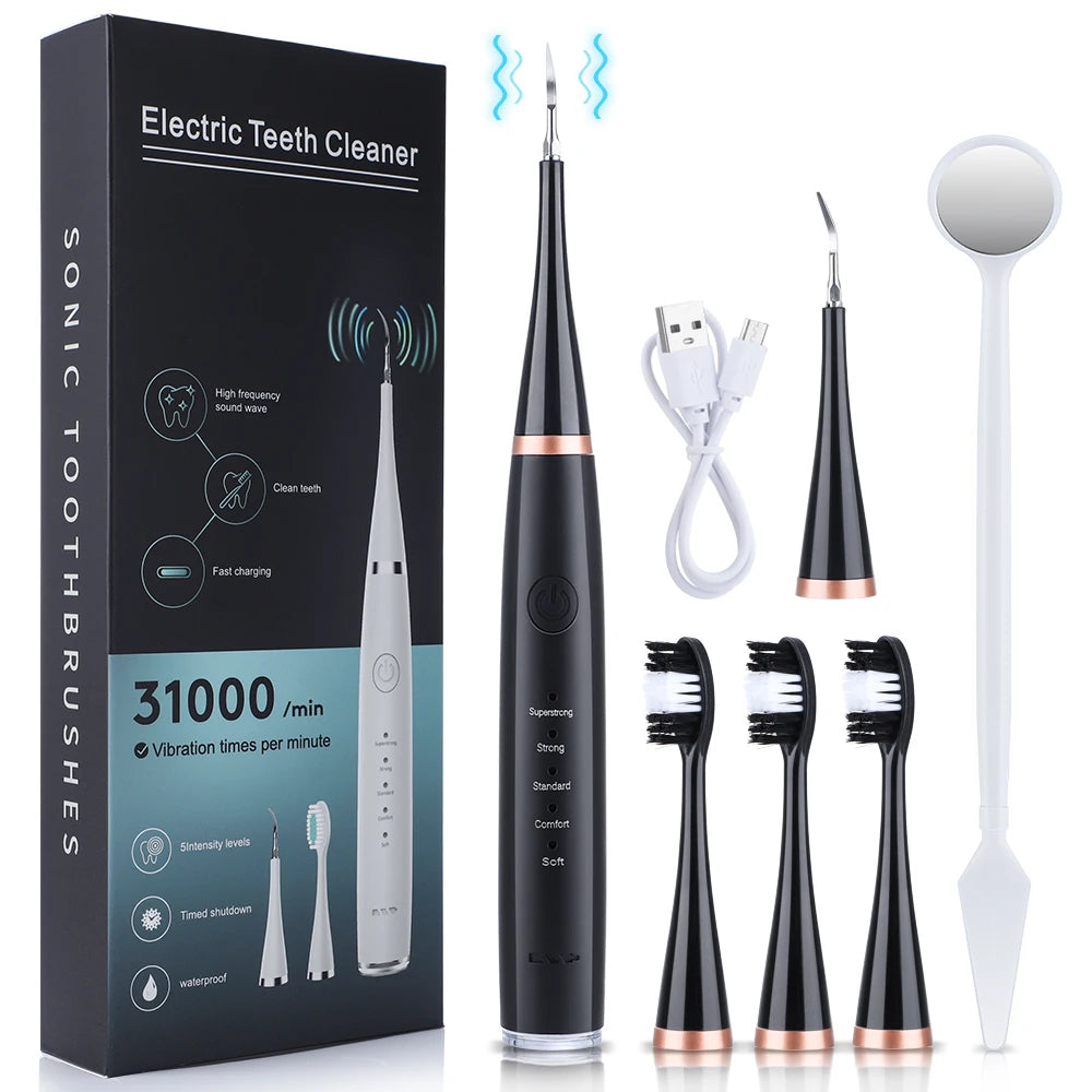 Electric Toothbrush Sonic Dental Teeth Whitening Kit Tooth Whitener Tea Coffee Stains Remover Tools Cleaner Stain Oral Care