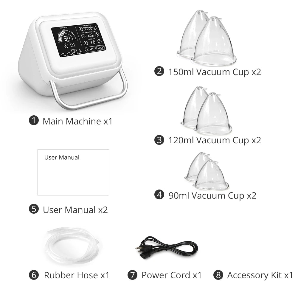 Vacuum Therapy Machine Butt Vacuum Machine with Buttock Cups Vacuum Cupping Machine Cupping Therapy Set with 6 Butt Lifting Cups