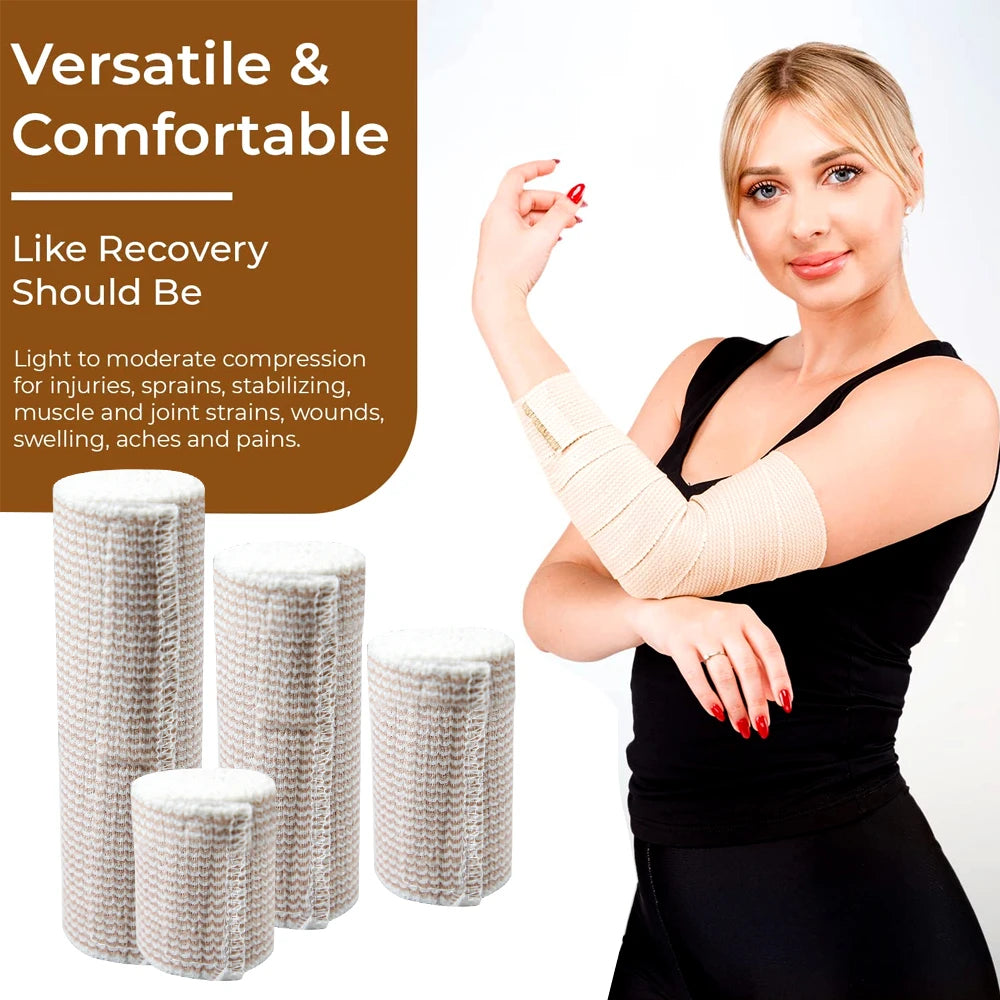 1 Roll Elastic Bandage Wrap Compression Bandage with Self-Closure,Ideal for ,Calf,Sports,Sprains,Wrist,Ankle and Foot