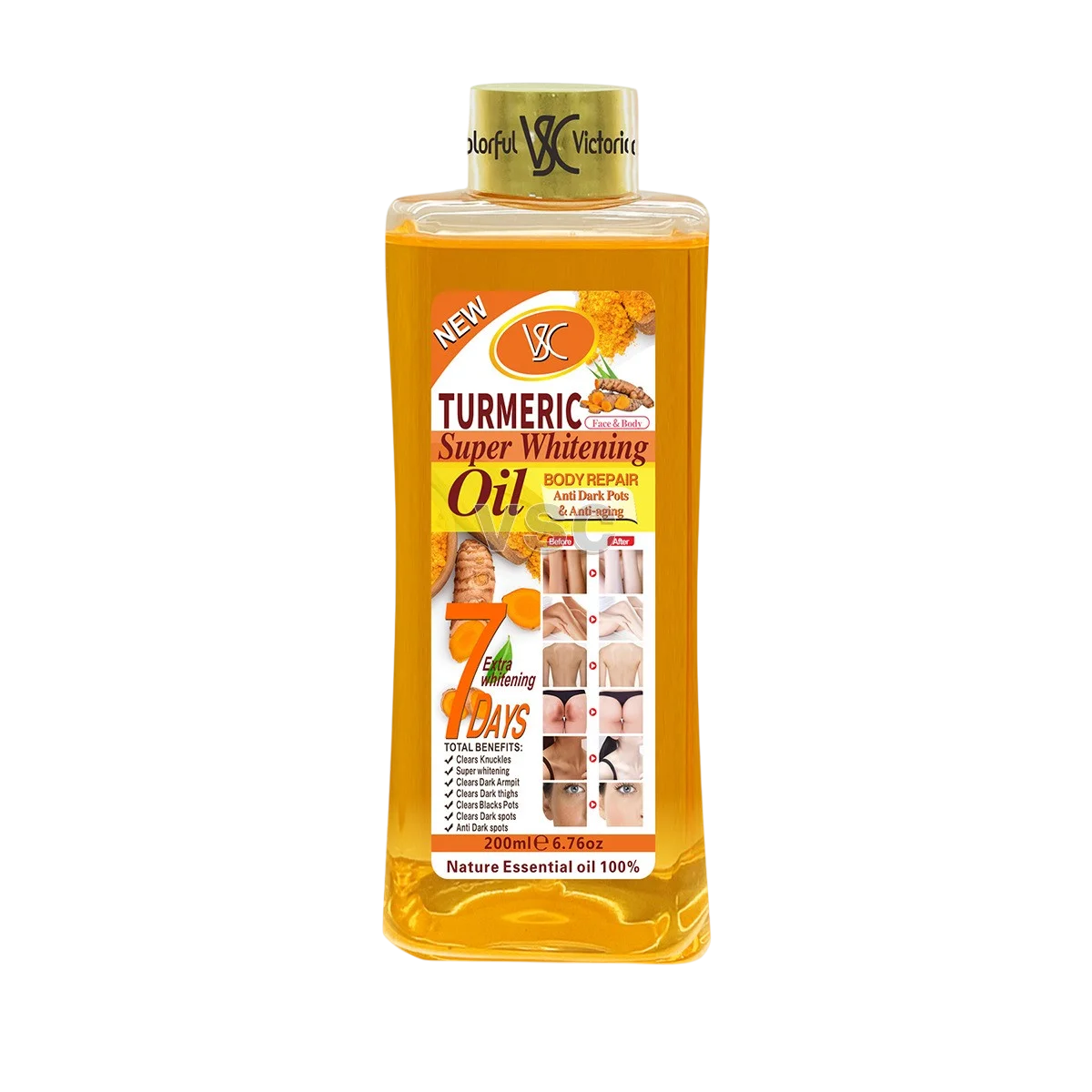 Turmeric Essential Oil Body Massage Oil Moisturizing Aromatherapy Facial Body Care Smoothing Body Care Massage Oil 200ml