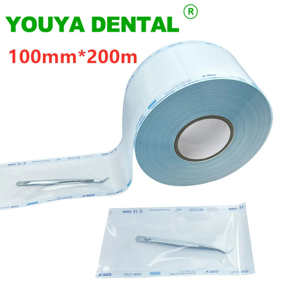 100mm x 200m Disposable Sterilization Pouches Self-Sealing Autoclave Sterilizer Bags Medical Grade Paper Dental Consumables New
