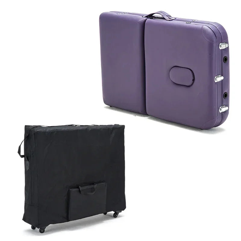 Waterproof Portable Massage Bed Storage Bag with Wheeled Travel Case Wear-Resistant Oxford Cloth Backpack with Folding Legs