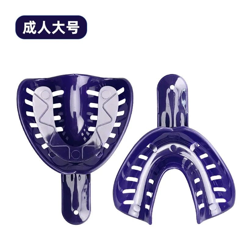 10Pcs=5Pair Disposable Dental Impression Trays Plastic Teeth Holder Trays Are Rounded Edges for Childrens Adults Cleaning Tools