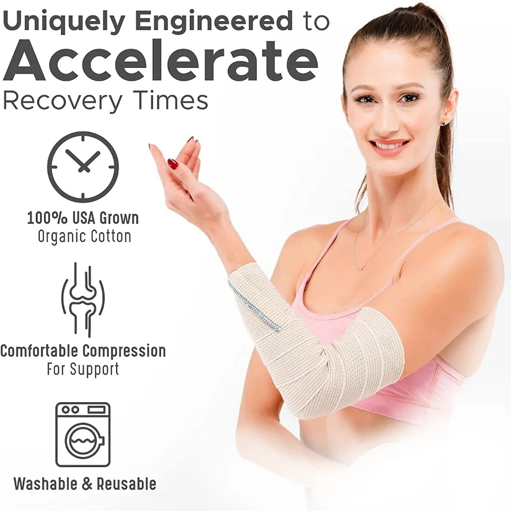 Premium Elastic Bandage Wrap Wide Compression Bandage with Hook & Loop Closures for Wrist,Knee,Ankle,Foot Sprains,Sport Injuries