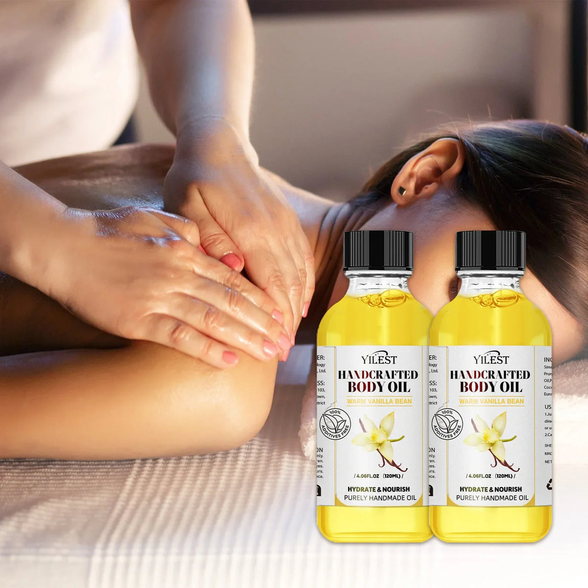 120ml Body Massage Oil Moisturizing Relieve Relaxing Body Stress Strengthen Nourishing Muscle Improve SPA Plant Essential Oils