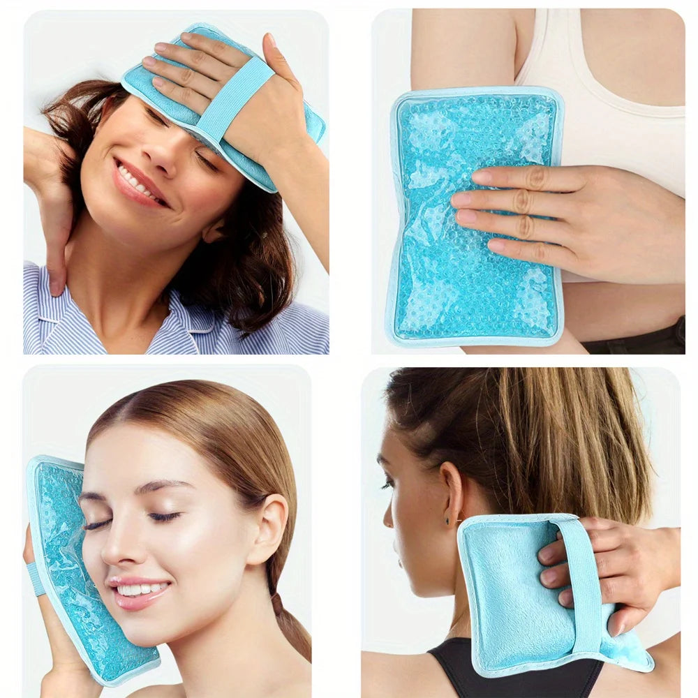 Cold & Hot Therapy Eye Mask Gel Ice Pack Reusable Cooling Eye Face Neck Hand Pads for Sports Injuries Face Massager