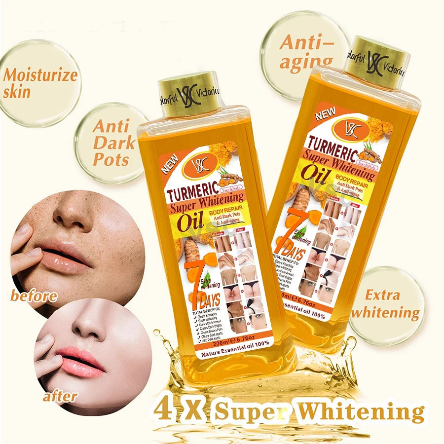 Turmeric Essential Oil Body Massage Oil Moisturizing Aromatherapy Facial Body Care Smoothing Body Care Massage Oil 200ml