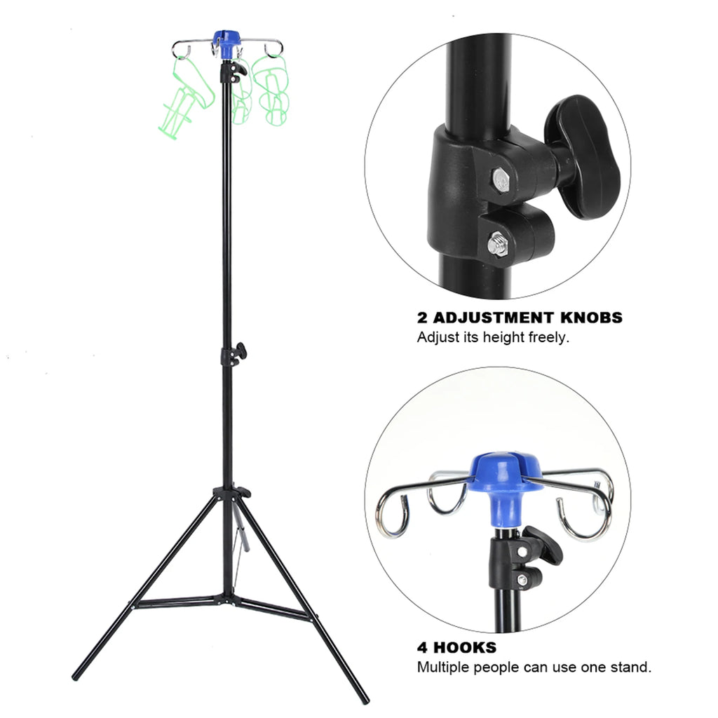 IV Pole Aluminum Alloy Drip Irrigation Rack Portable IV Pole Drip Bag Stand Intravenous Foldable Pole Stand for Clinic Home Care