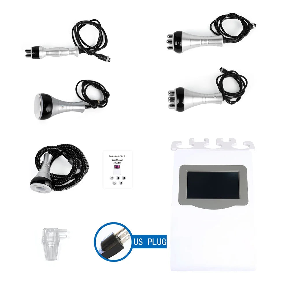 5 in 1 40K Ultrasonic Cavitation RF Vacuum Beauty Machine with Laser Pads for Skin Smoothing Body Shaping Home Salon Care Device