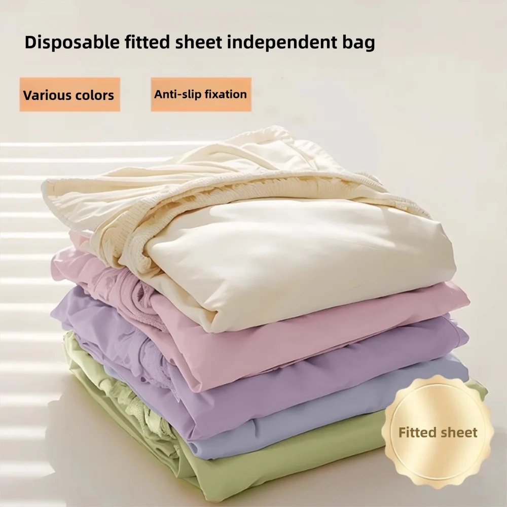 Disposable Non-woven Fitted Sheet with Elastic Bands Non Slip Adjustable Mattress Covers For Single Bed hotel Travel