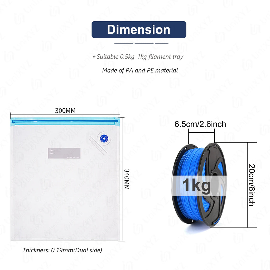 3D Printer Filament Storage Bag PLA ABS PETG Vacuum Bag Dryer Safekeep Humidity Resistant Sealing Bags Keep Filament Dry Sealed