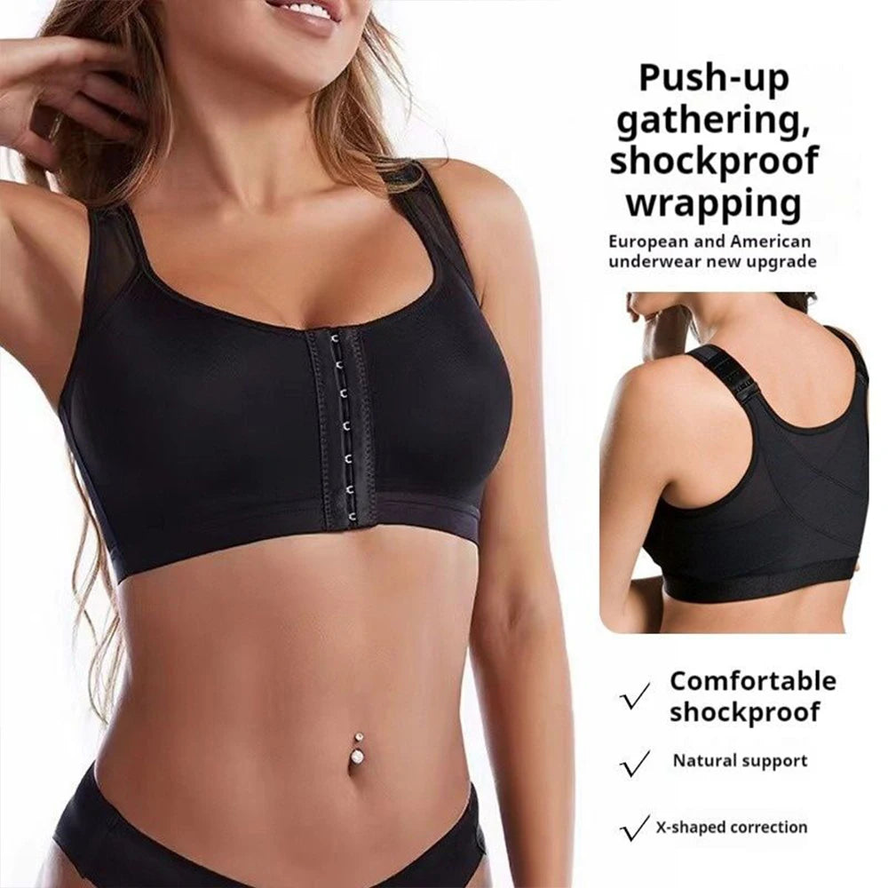 Everyday Sports Bra For Women Post-operative Compression Bra Front Closure Bra Without Underwire Unlined Full Coverage Bra